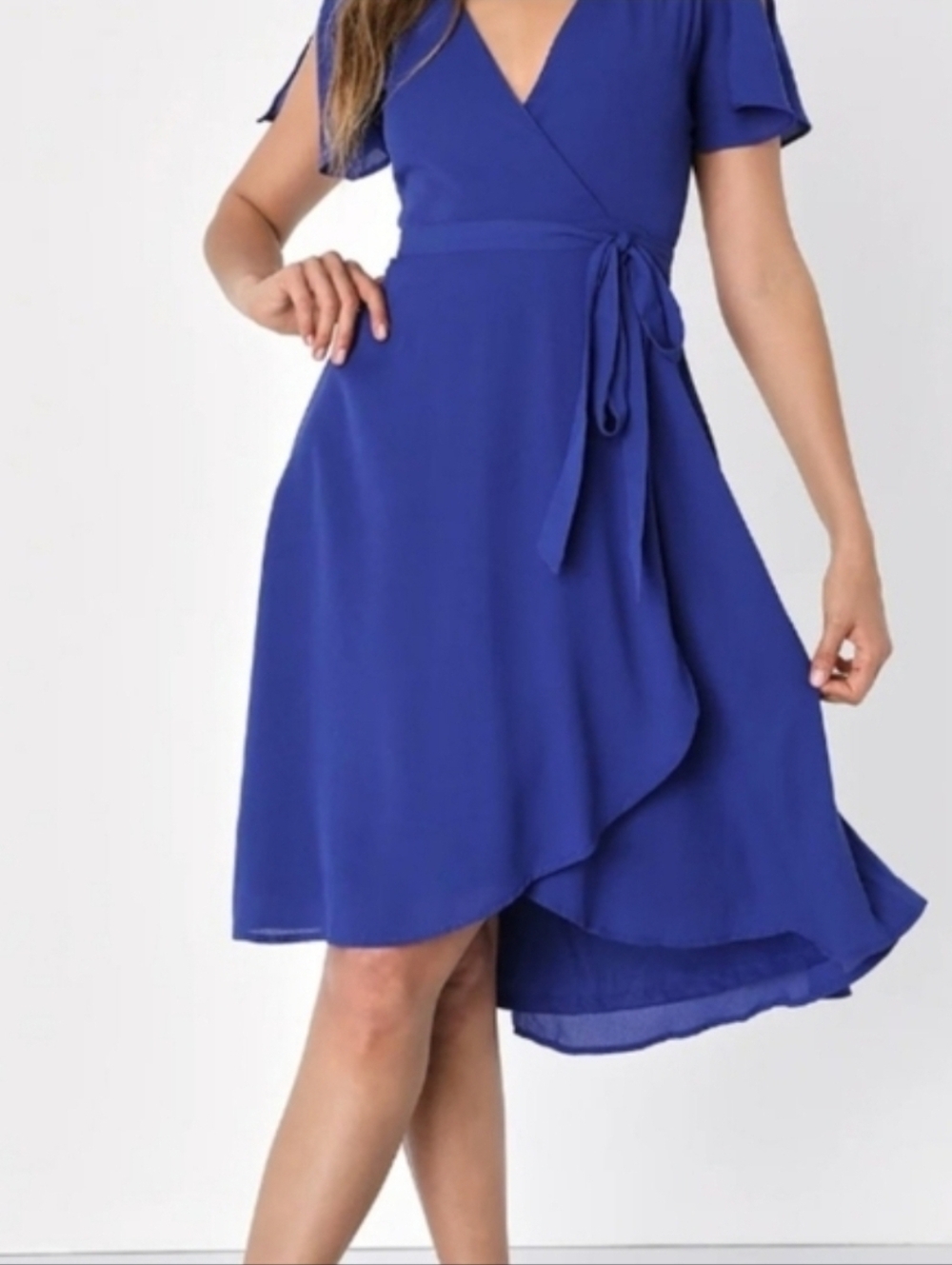 Lulu's Blue High Low Sheath Dress with SIZE L NWT